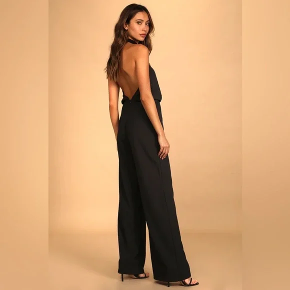 Lulus Moment for Life Halter Jumpsuit Bridal Shower Wedding Engagement Party - Picture 2 of 14